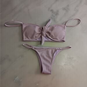 Wave Babe Women's XS Small Bikini Set‎ Lavender Ribbed